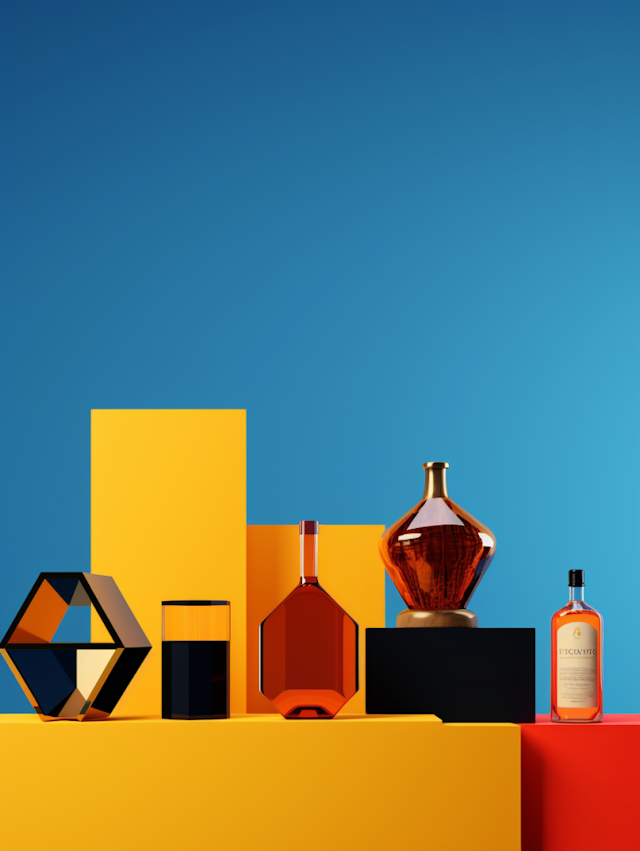 Modern Geometric Still Life with Vibrant Hues