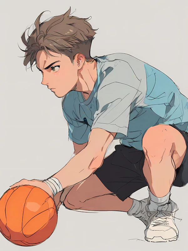 Focused Basketball Player