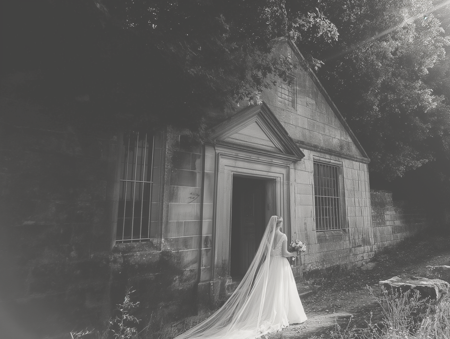 Ethereal Bride in Monochrome