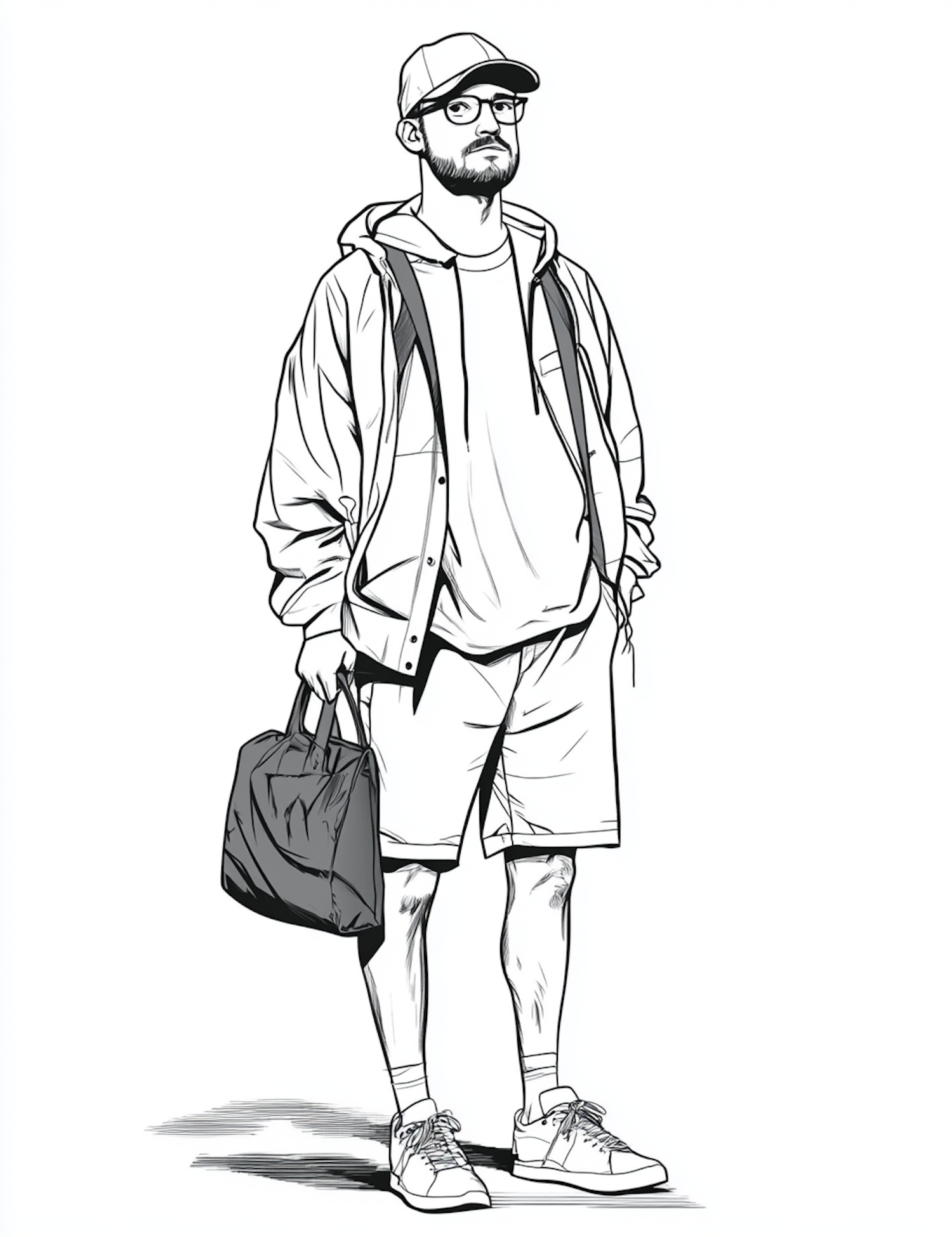 Stylized Man in Modern Casual Attire