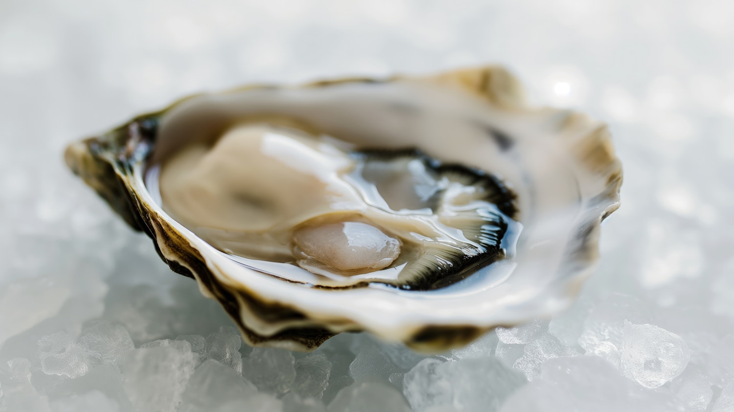 Close-Up Oyster on Ice