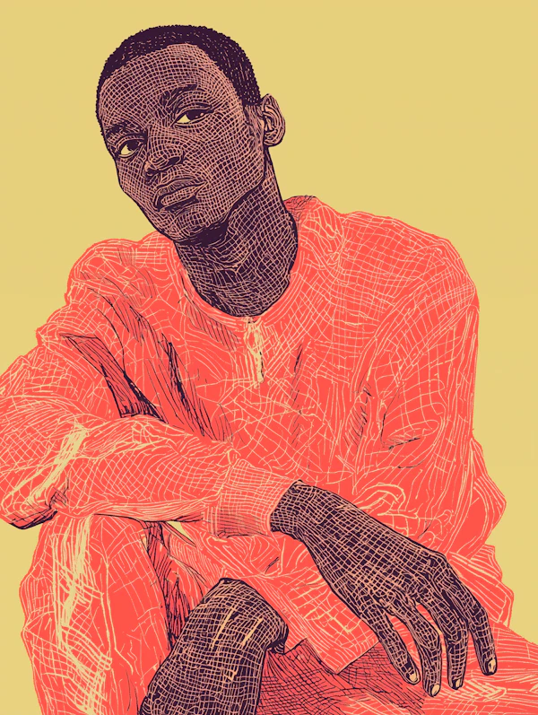 Contemplative Person Illustration