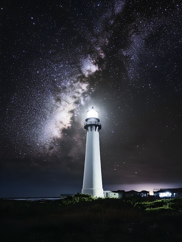 Starry Night with Lighthouse