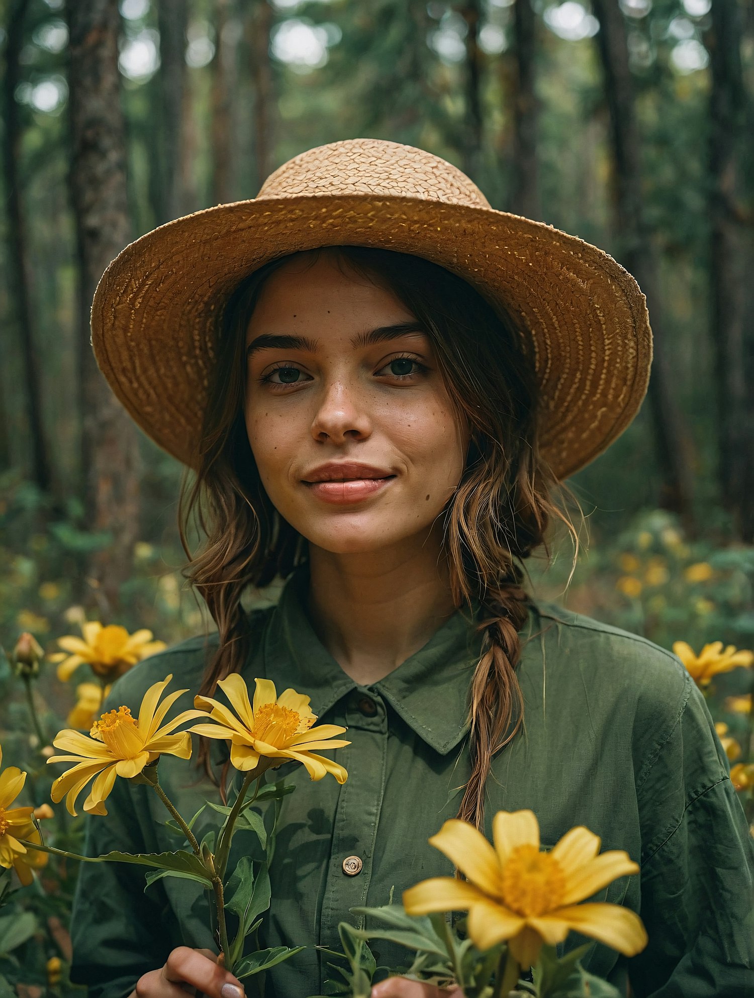 Woman in Flower Field