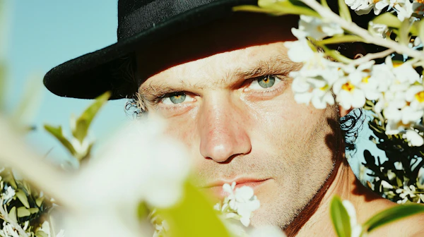 Man with Flowers Portrait