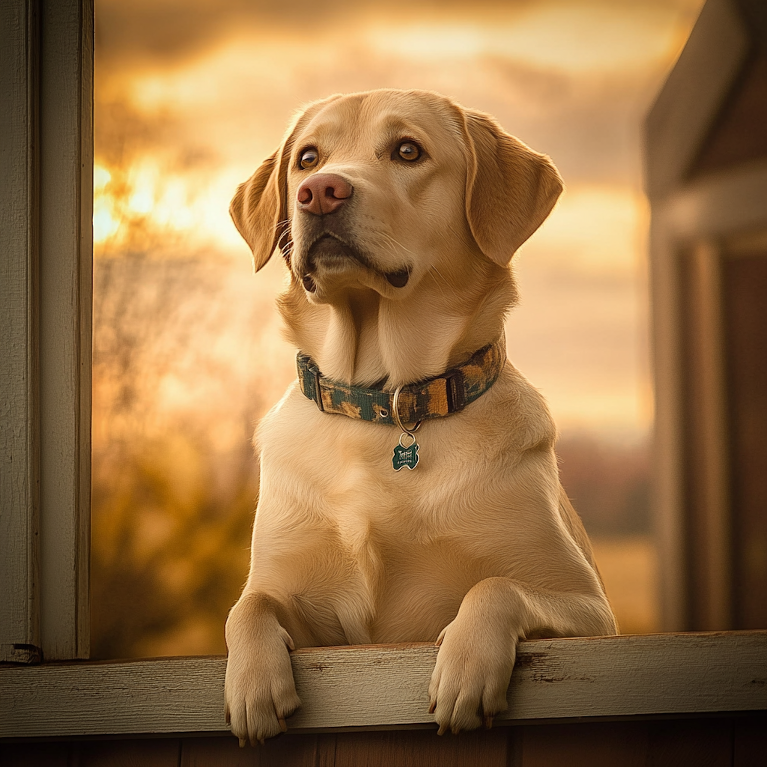 Labrador Retriever at Sunset