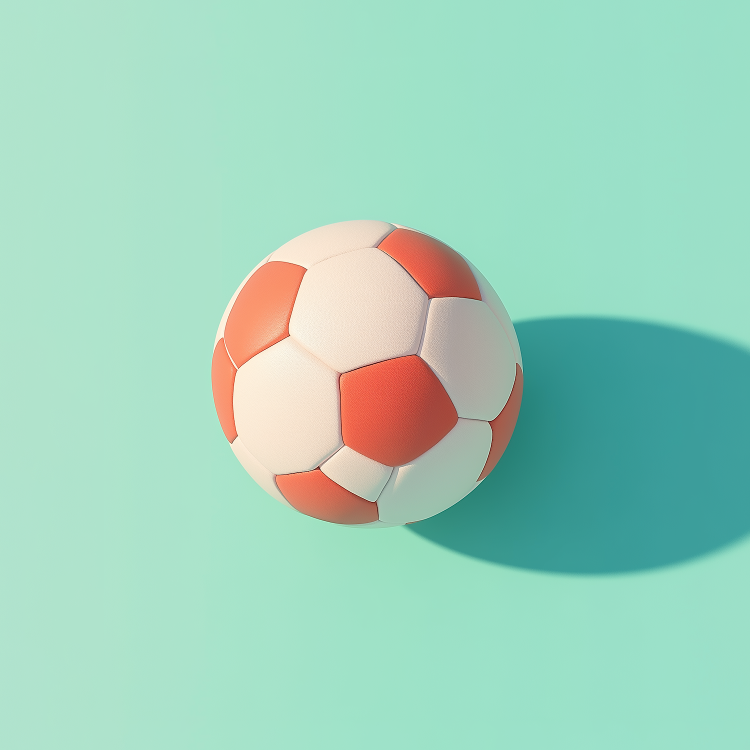 Classic Soccer Ball on Turquoise Background