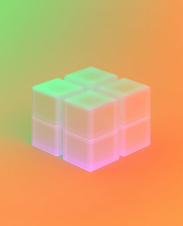 Neon Cubes Illustration