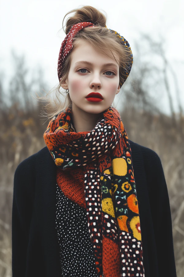 Woman in Vibrant Scarf