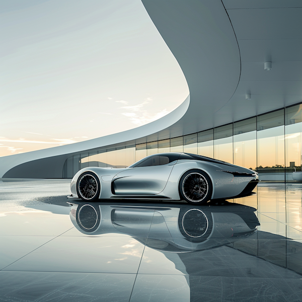 Sleek Sports Car and Modern Architecture