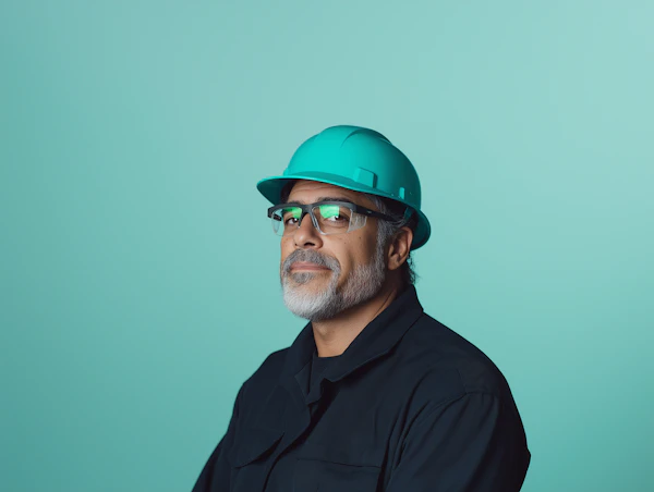 Professional Portrait of a Middle-Aged Man in Safety Gear