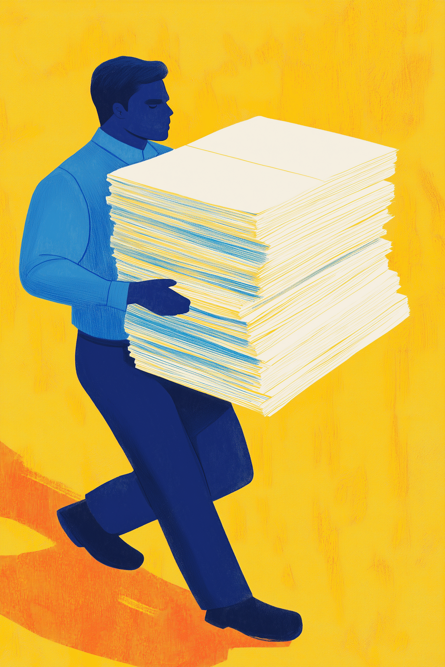 Person with Papers Illustration