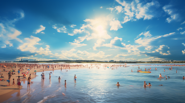 Bustling Summer Beachscape