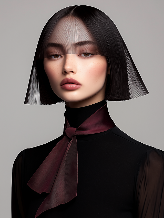 Modern Portrait with Geometric Hairstyle