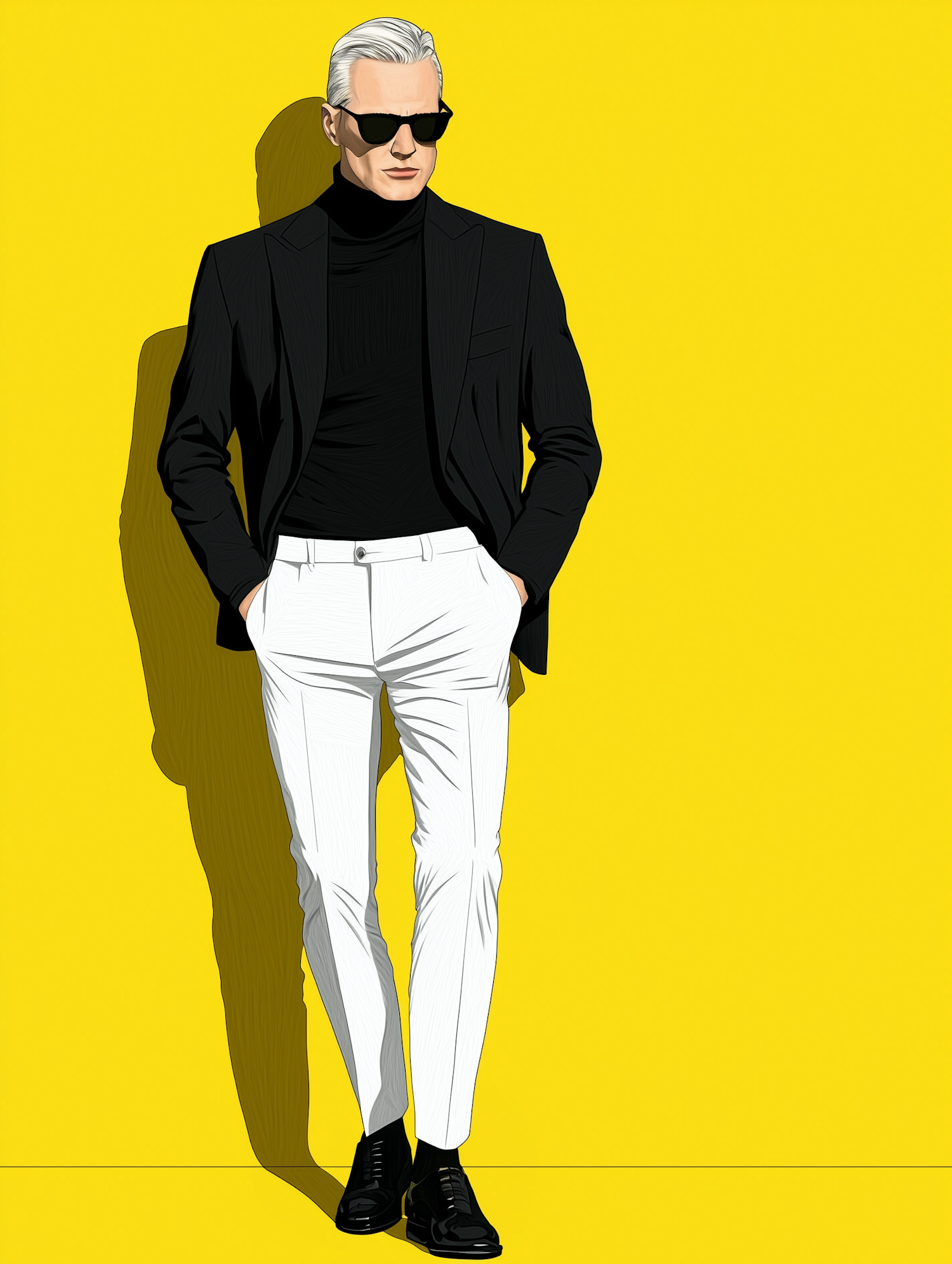 Stylish Man Against Yellow Background