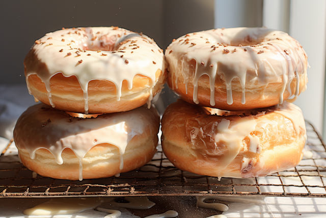 Sunlit Glazed Doughnuts with Sprinkles