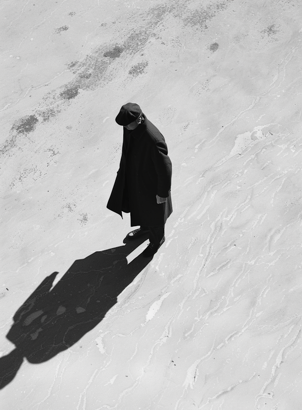 Solitary Figure on Sandy Surface