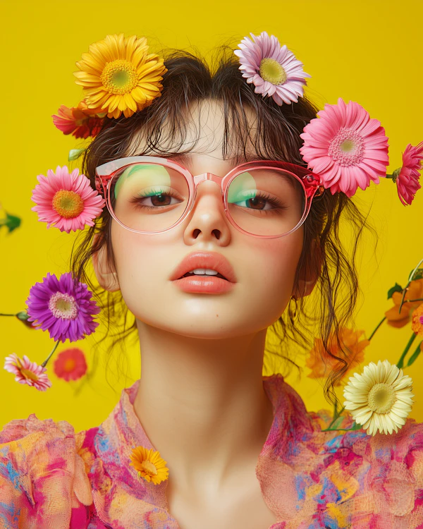 Vibrant Floral Portrait