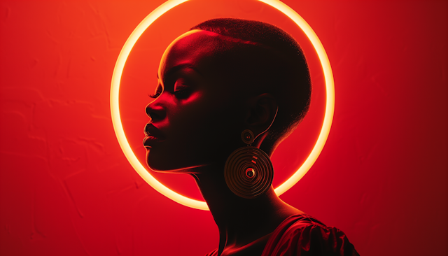 Serene Profile with Neon Light