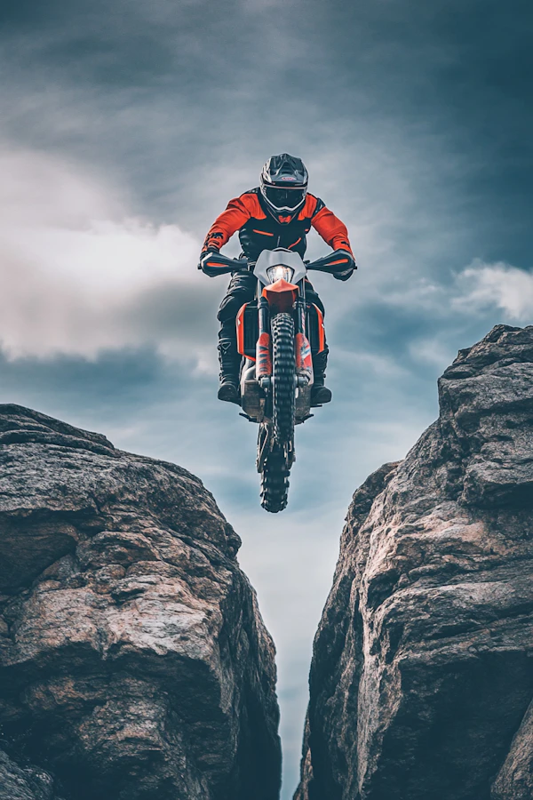 Daring Motorcycle Jump