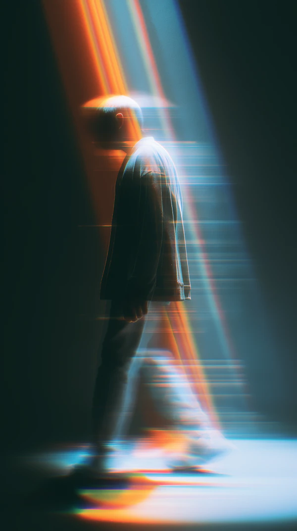 Person in Light Streaks