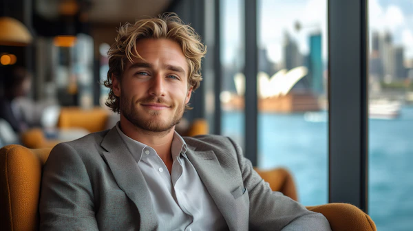 Man in Modern Lounge