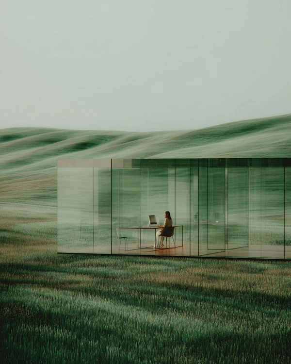 Glass-Walled Workspace