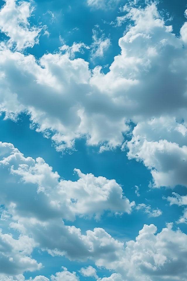 Expansive Skyscape with Fluffy Clouds