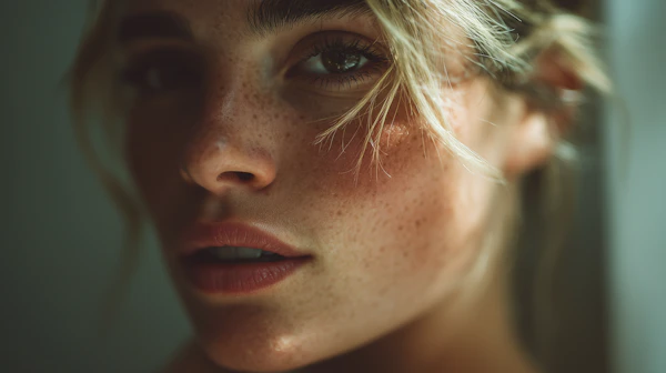 Freckled Portrait Close-Up