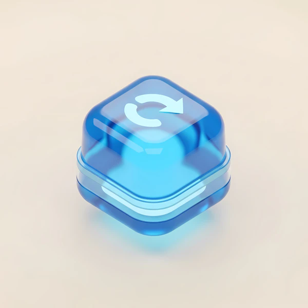 Futuristic Blue Cube
