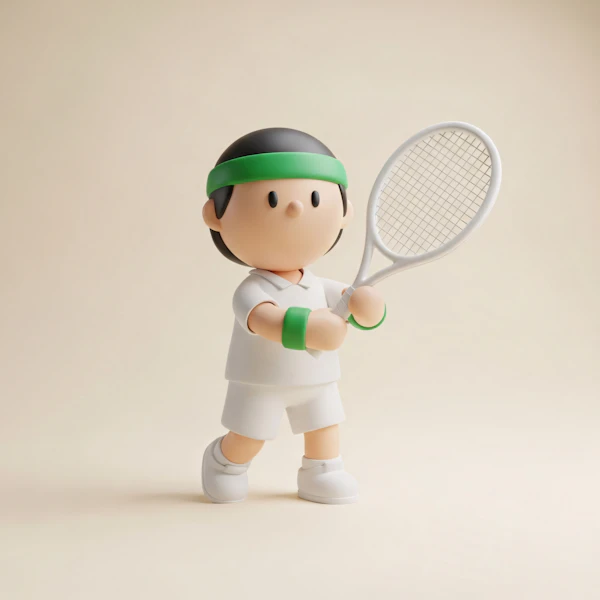 Cartoon Tennis Player