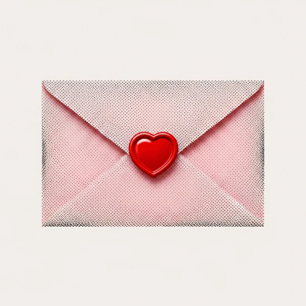Pink Envelope with Heart
