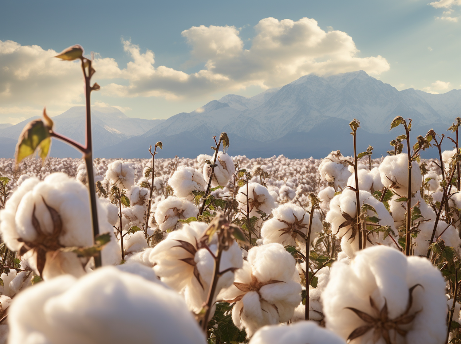 Cotton Field Serenity at Dawn/Dusk