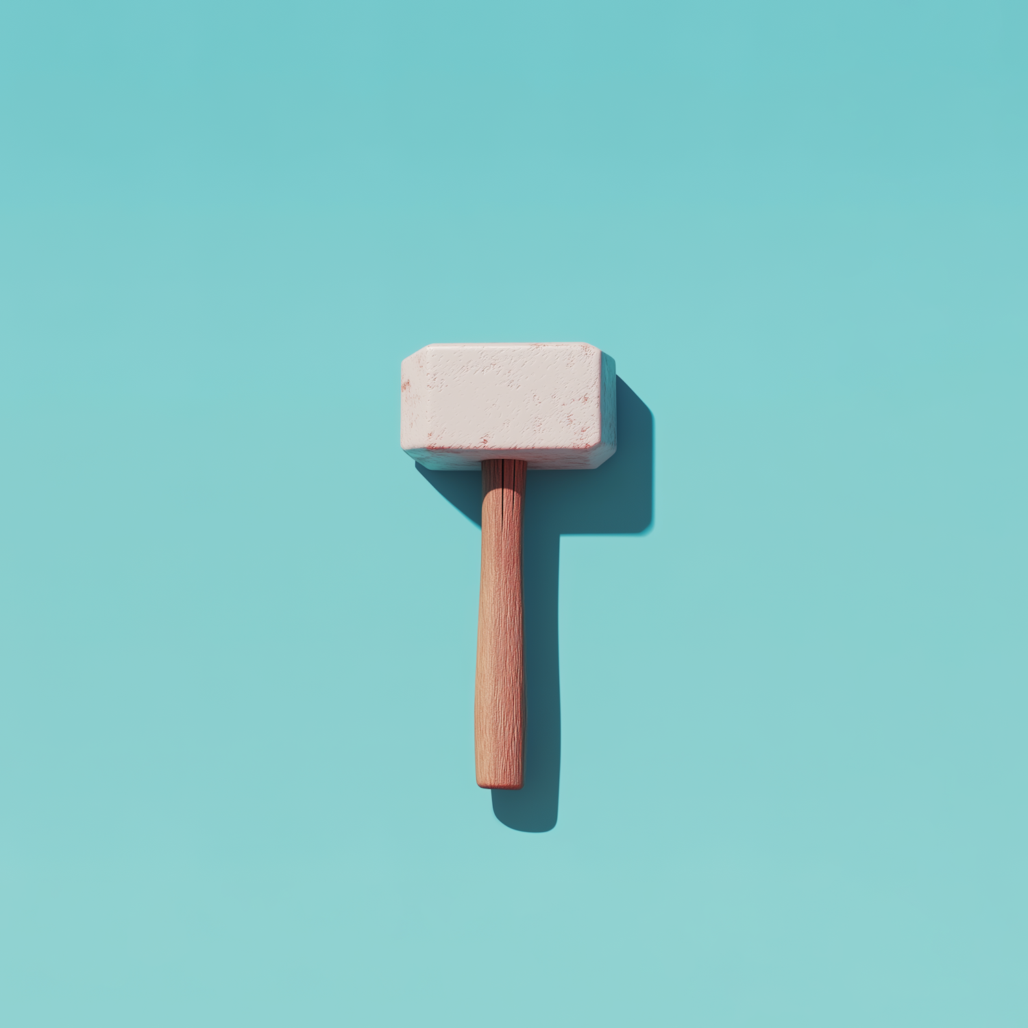 Stylized Mallet on Light Blue Background