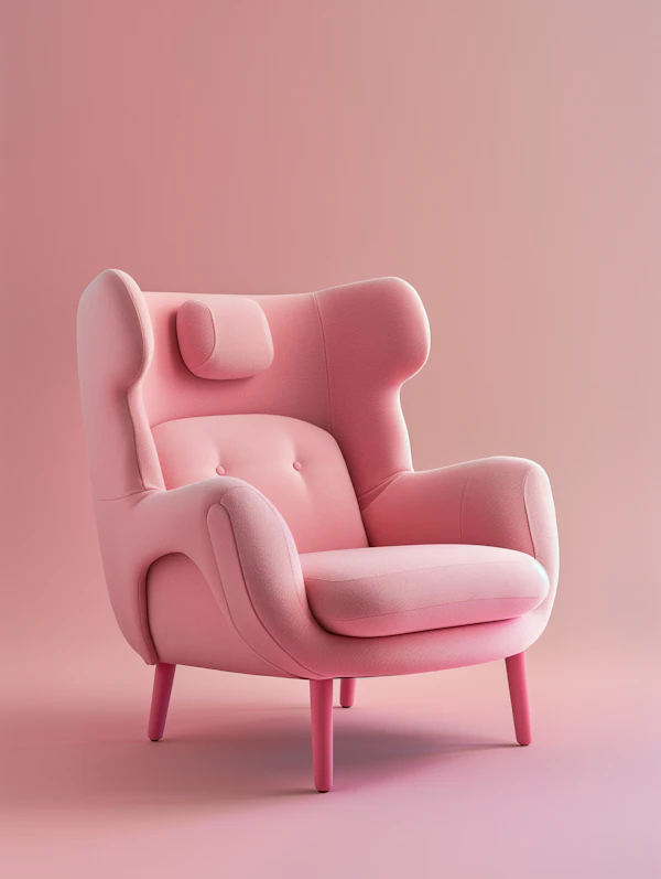 Plush Pink Armchair