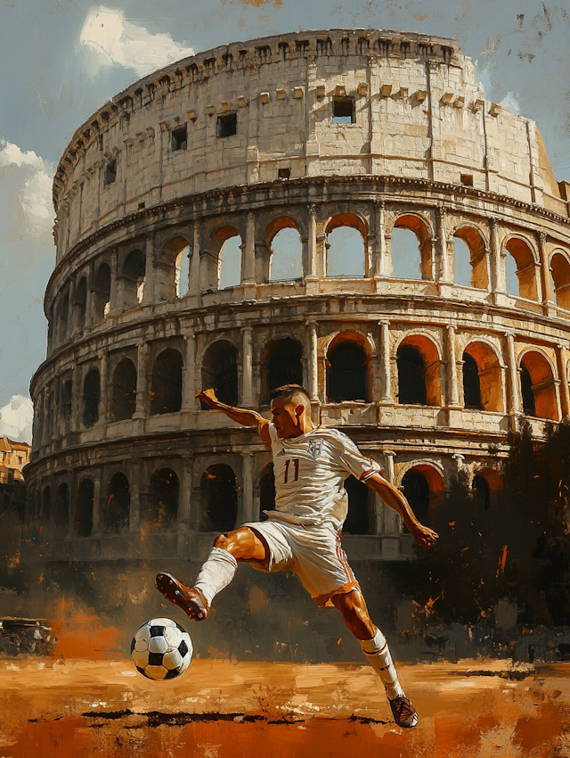 Soccer Action in Rome