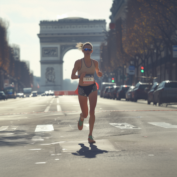 Female Athlete Running in Paris