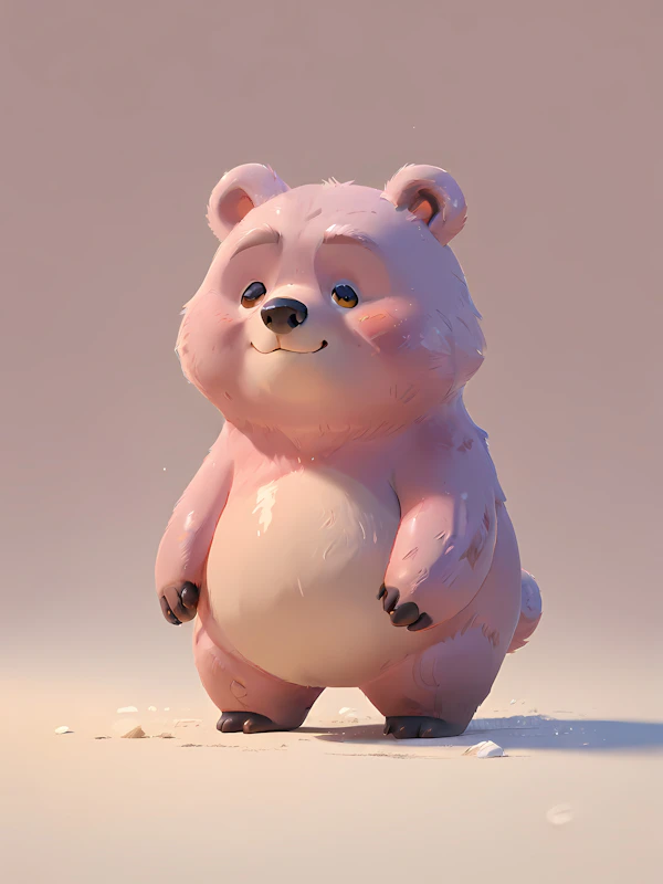 Pink Bear Illustration