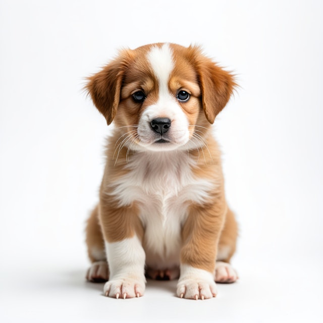 Adorable Puppy on White Background