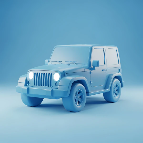 Monochromatic Blue SUV