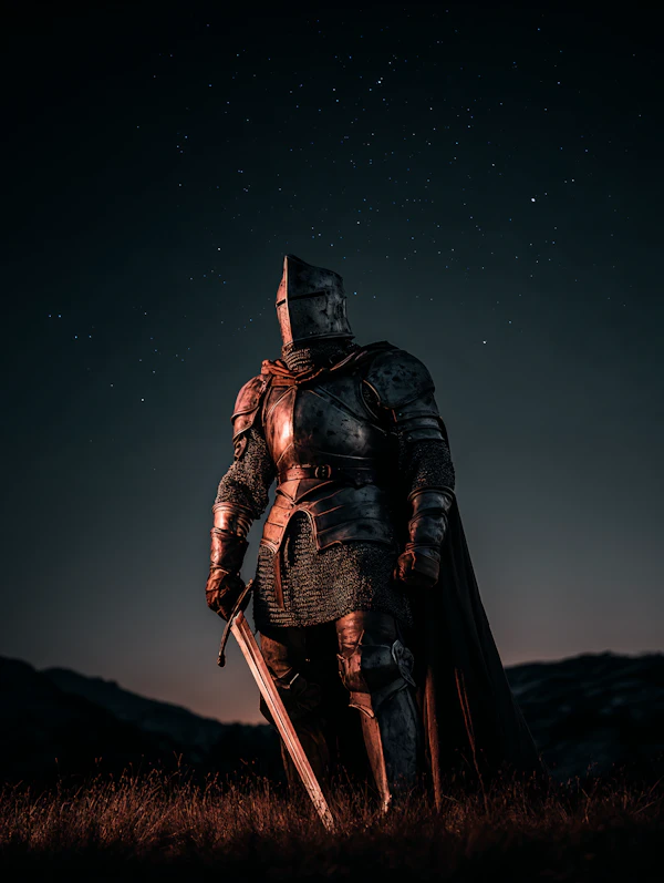 Knight Under Starry Sky