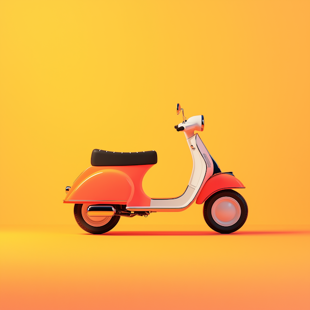 Mid-Century Modern Orange Scooter