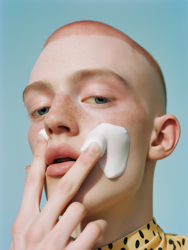 Close-up of Person Applying Skincare Cream