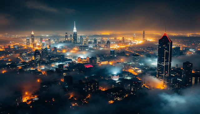 Vibrant Cityscape at Night