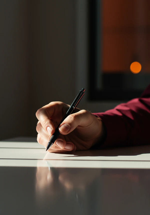 Hand Holding Black Pen