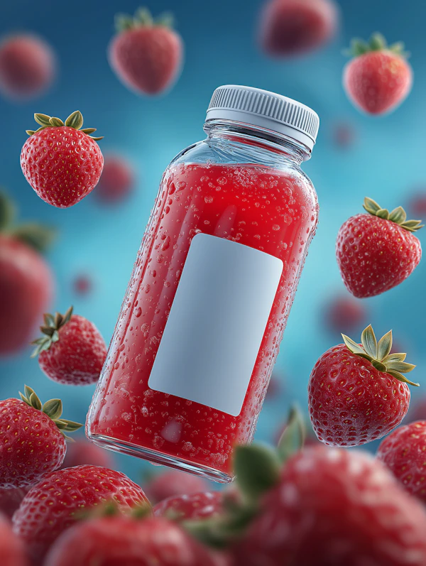Strawberry Juice Bottle