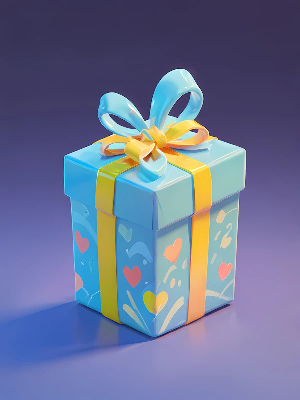 Glossy Gift Box Render