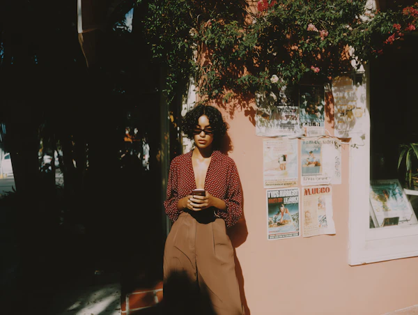 Woman in Polka Dot Blouse