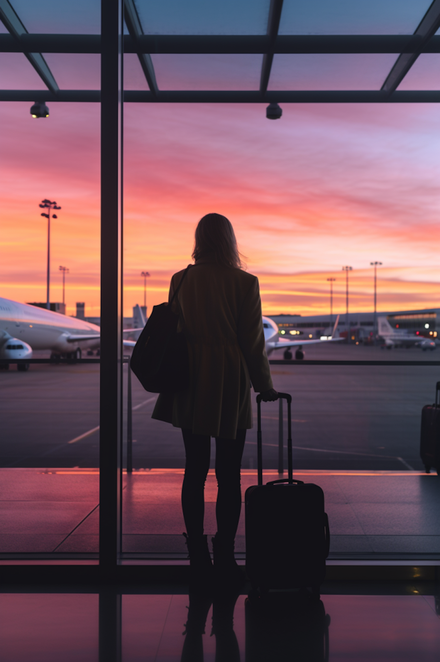 Traveler's Contemplation at Sunset