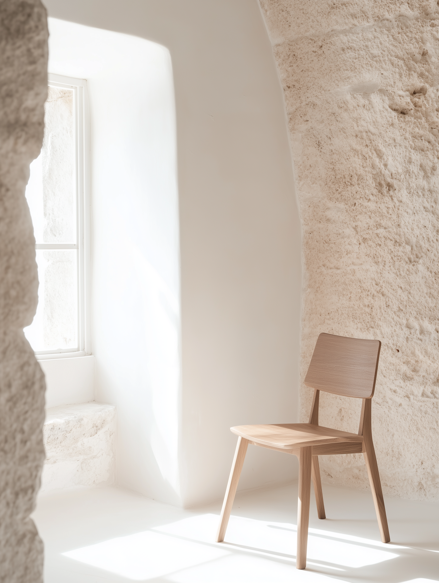 Sunlit Wooden Chair